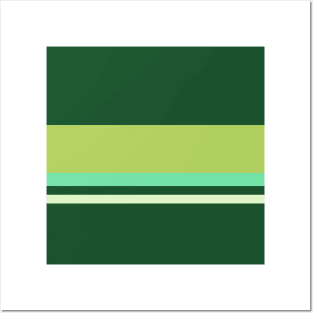 A capital shape of Salem, Seafoam Blue, Very Light Green, Cal Poly Pomona Green and June Bud stripes. Posters and Art